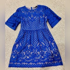 BCBGMaxAzria dress. Stunning blue lace. Size 8